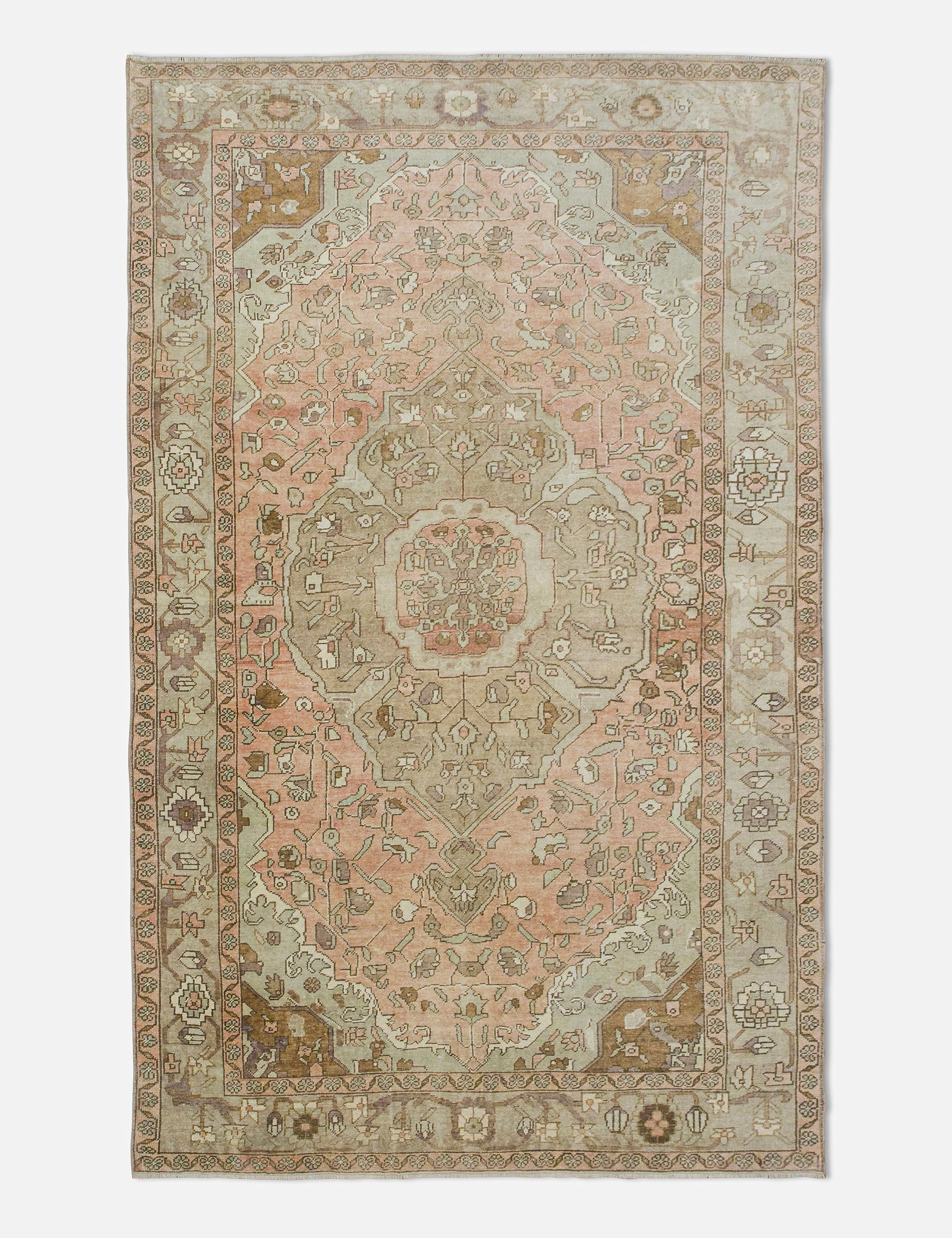 Vintage Turkish Hand-Knotted Wool Rug No. 441, 5'12" x 10'4" trendy fashion rug