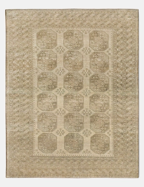 Vintage Turkish Hand-Knotted Wool Rug No. 444, 7'5" x 9'10" trendy fashion rug