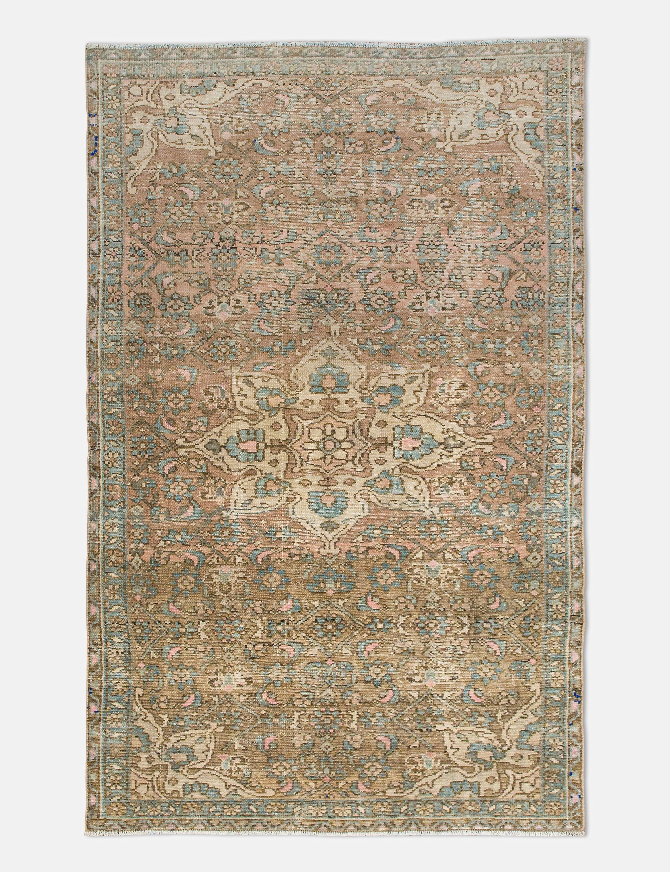 Vintage Turkish Hand-Knotted Wool Rug No. 445, 3'8" x 6'4" trendy fashion rug