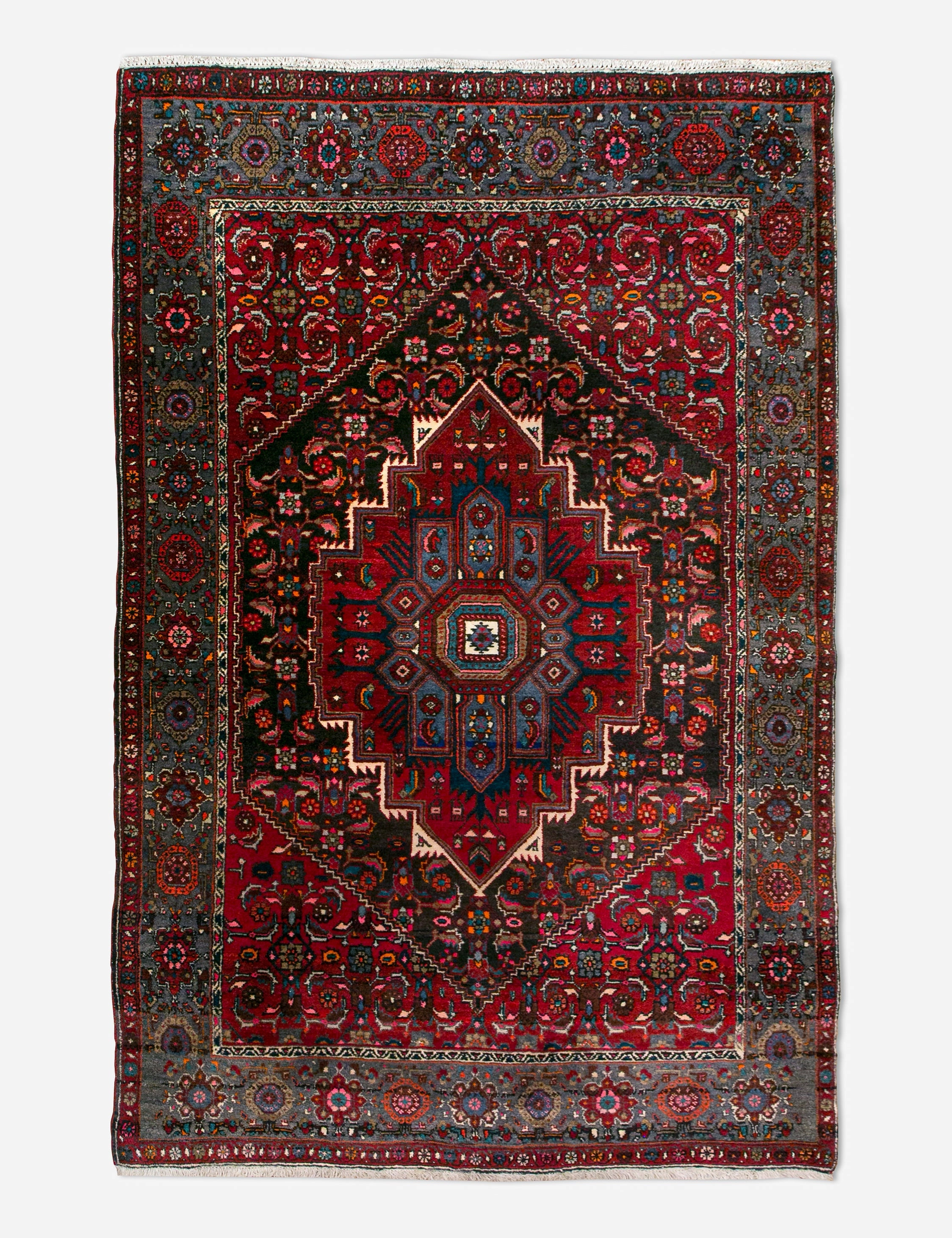 Vintage Turkish Hand-Knotted Wool Rug No. 446, 4'2" x 6'7" trendy fashion rug