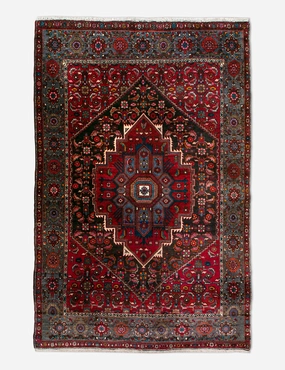 Vintage Turkish Hand-Knotted Wool Rug No. 446, 4'2" x 6'7" trendy fashion rug