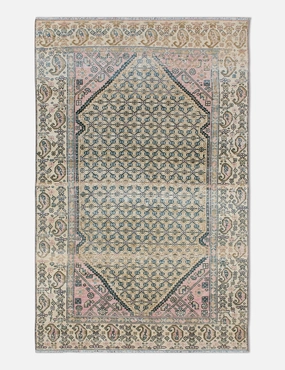 Vintage Turkish Hand-Knotted Wool Rug No. 449, 3'10" x 6'7" trendy fashion rug