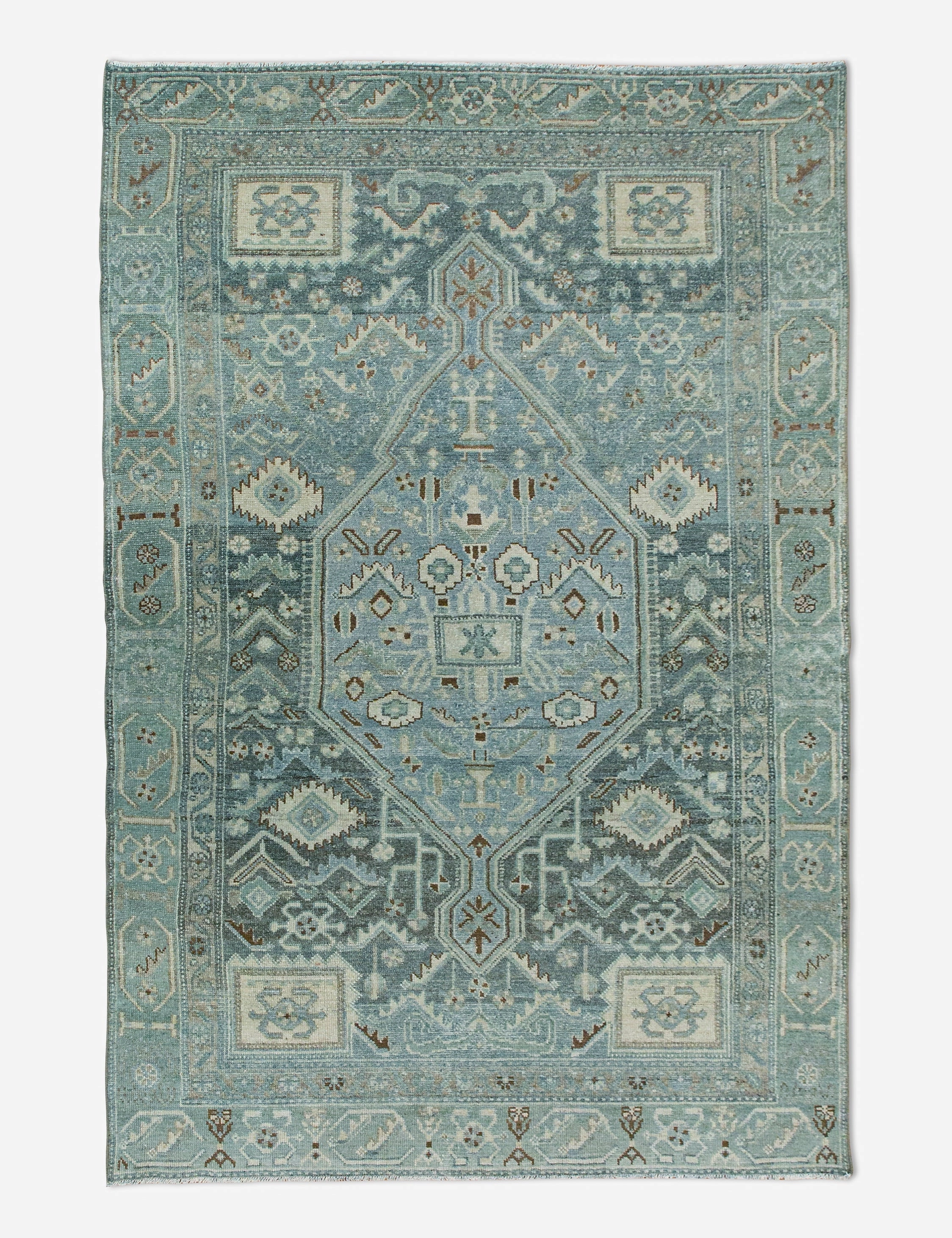 Vintage Turkish Hand-Knotted Wool Rug No. 451, 4'3" x 6'8" trendy fashion rug