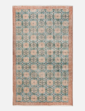 Vintage Turkish Hand-Knotted Wool Rug No. 454, 3'12" x 6'11" trendy fashion rug