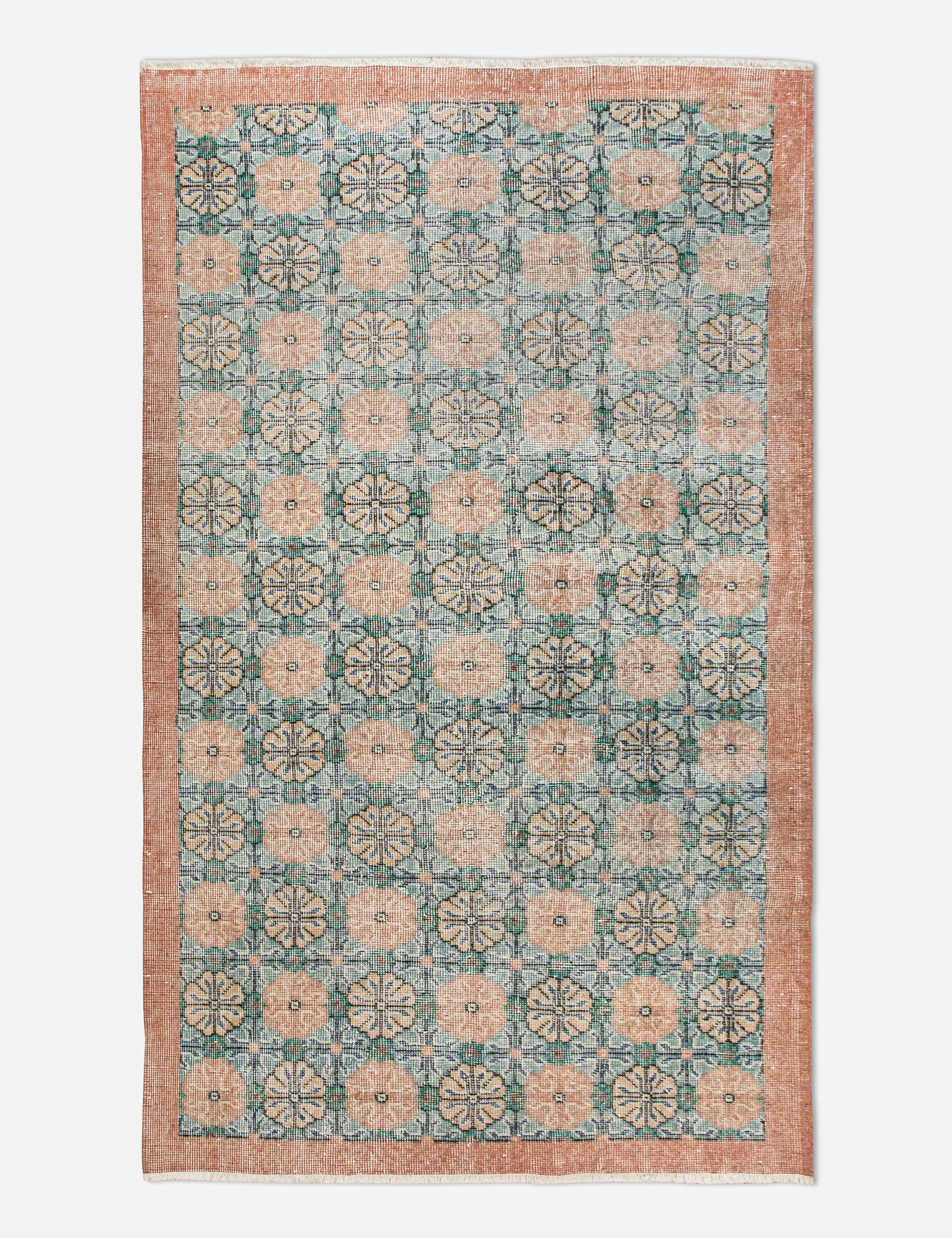 Vintage Turkish Hand-Knotted Wool Rug No. 454, 3'12" x 6'11" trendy fashion rug