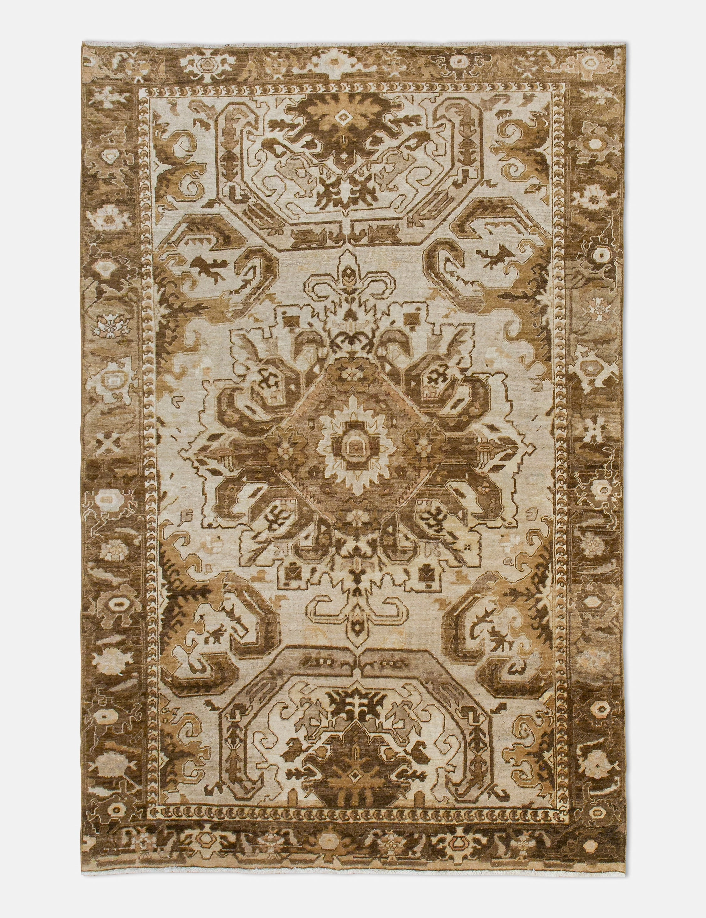 Vintage Turkish Hand-Knotted Wool Rug No. 455, 5'3" x 7'9" trendy fashion rug
