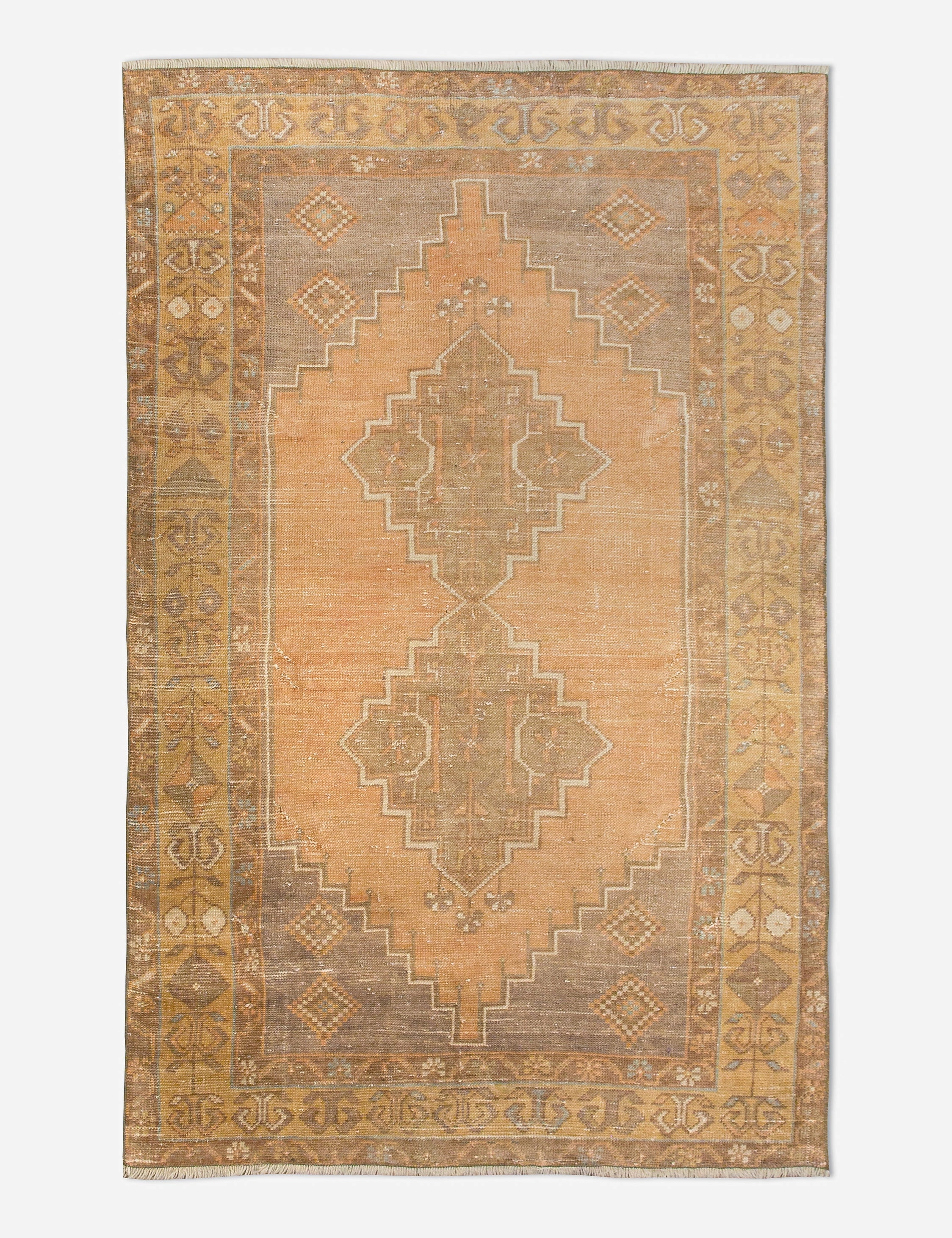 Vintage Turkish Hand-Knotted Wool Rug No. 457, 3'5" x 6'1" trendy fashion rug