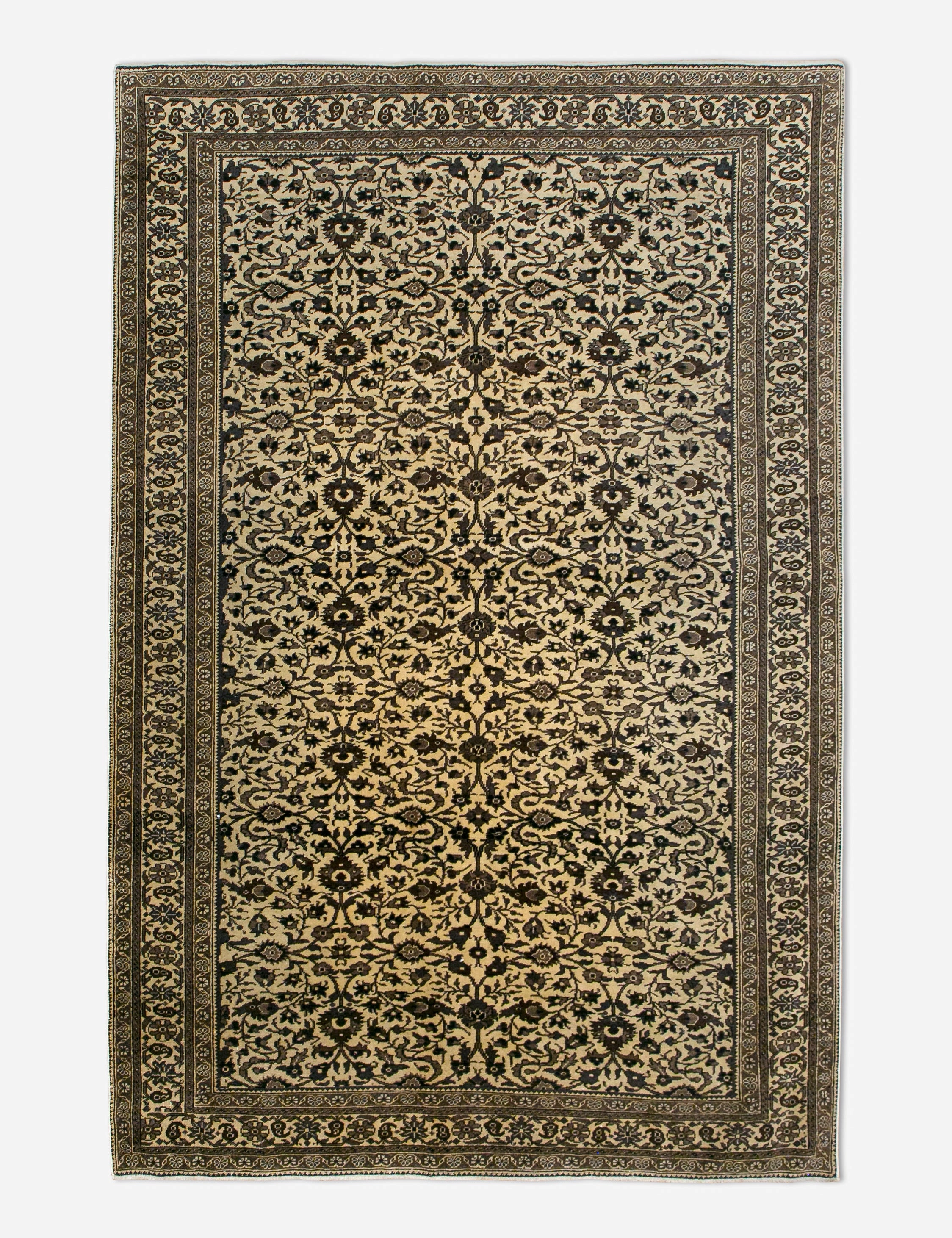 Vintage Turkish Hand-Knotted Wool Rug No. 458, 4'11" x 7'3" trendy fashion rug