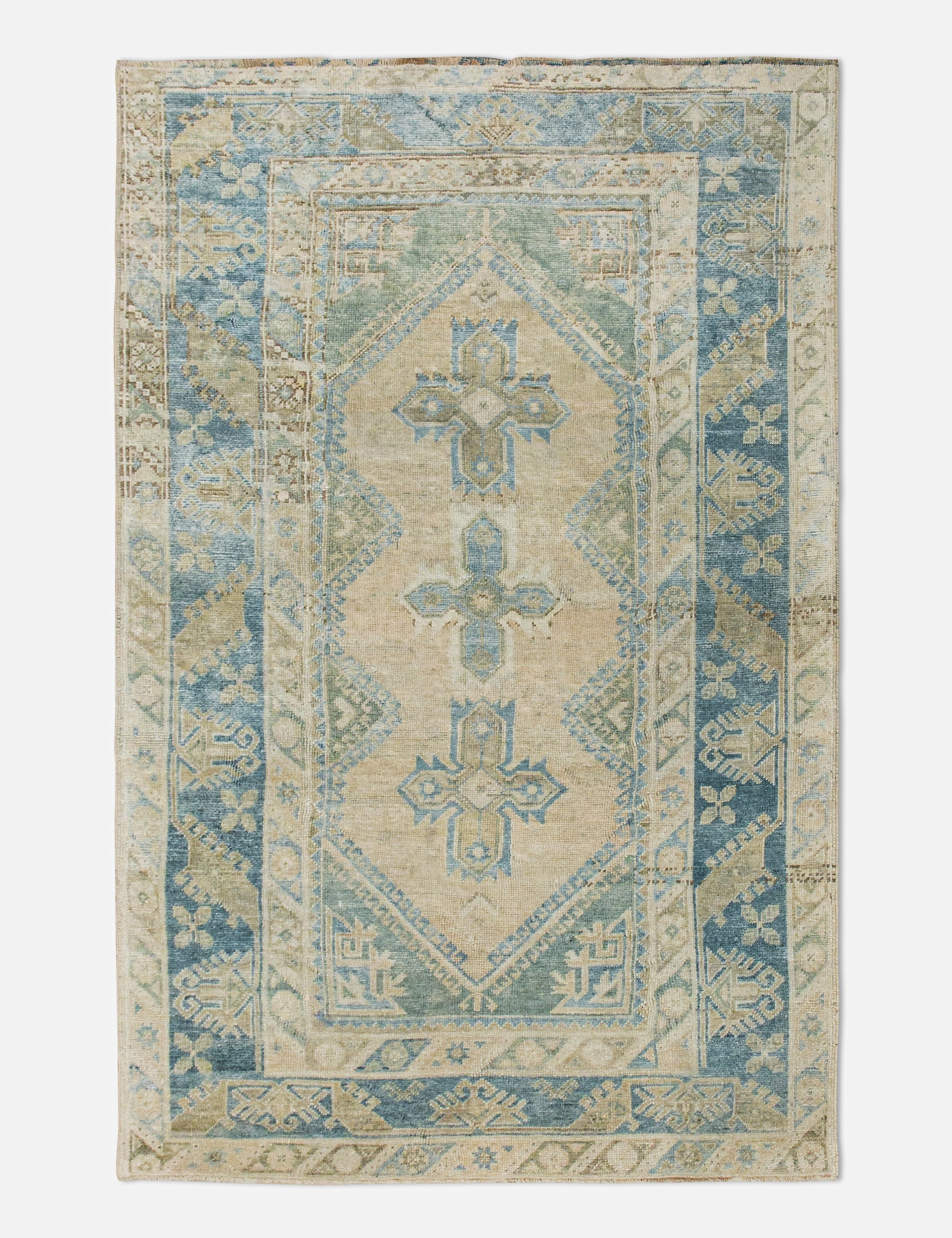Vintage Turkish Hand-Knotted Wool Rug No. 459, 4'4" x 6'7" trendy fashion rug
