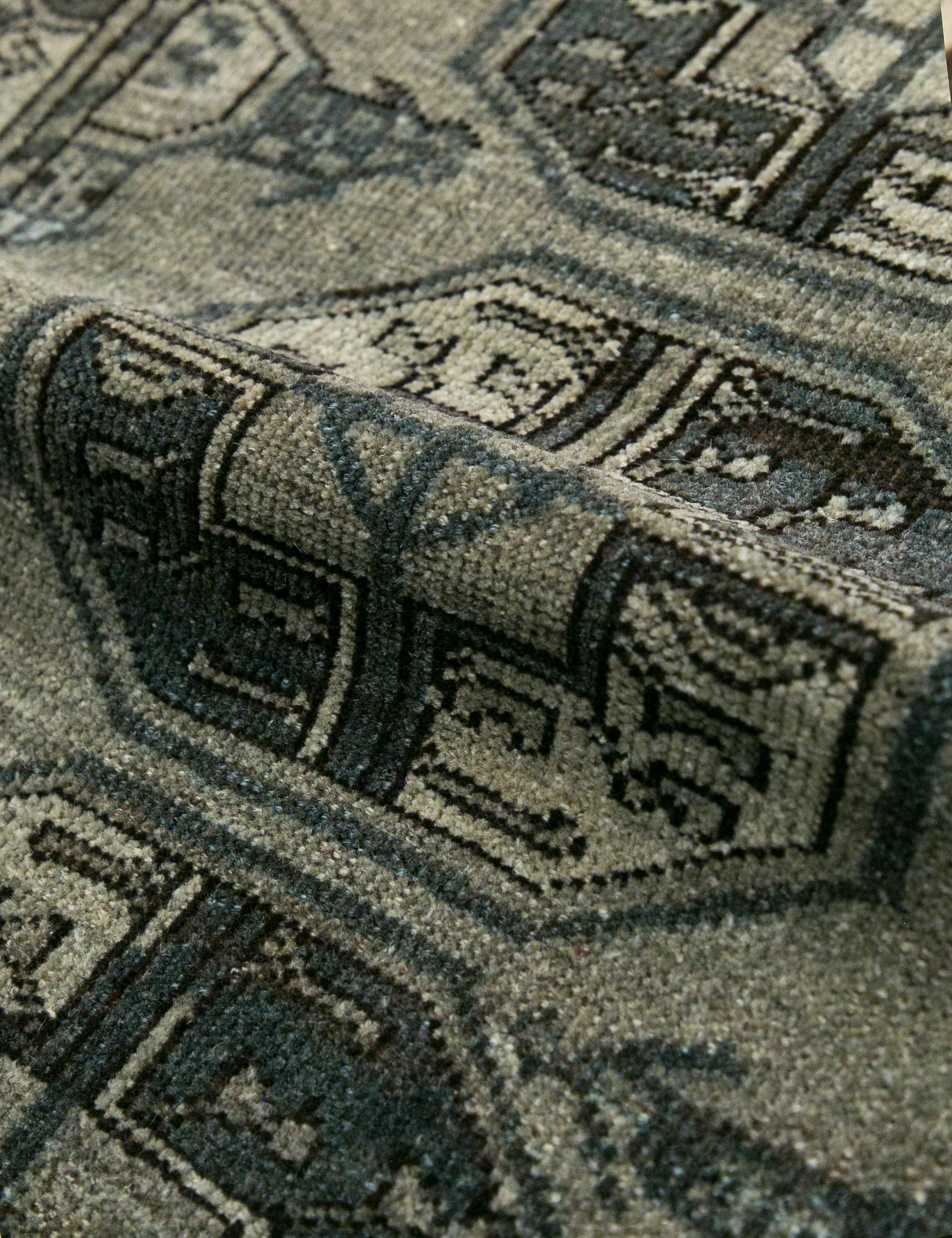 Vintage Turkish Hand-Knotted Wool Rug No. 460, 4'6" x 5'2"