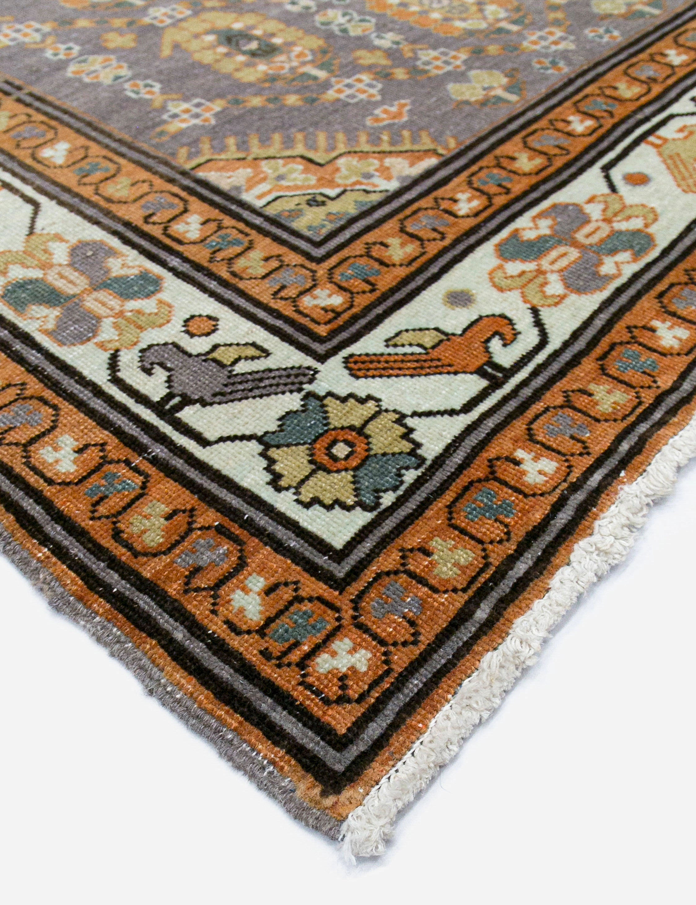 Vintage Turkish Hand-Knotted Wool Rug No. 461, 3'4" x 4'7"