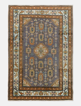 Vintage Turkish Hand-Knotted Wool Rug No. 461, 3'4" x 4'7" trendy fashion rug
