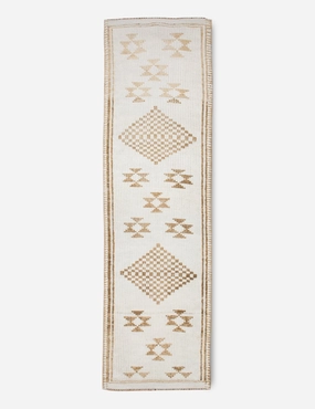 Vintage Turkish Hand-Knotted Wool Runner Rug No. 203, 2'11" x 11'6" trendy fashion rug
