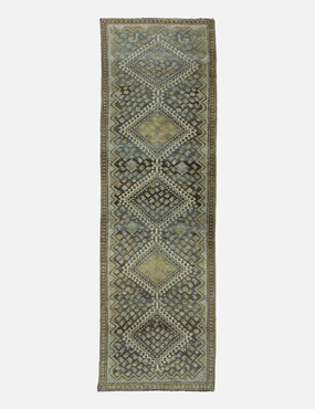 Vintage Turkish Hand-Knotted Wool Runner Rug No. 206, 2'12" x 8'8" trendy fashion rug