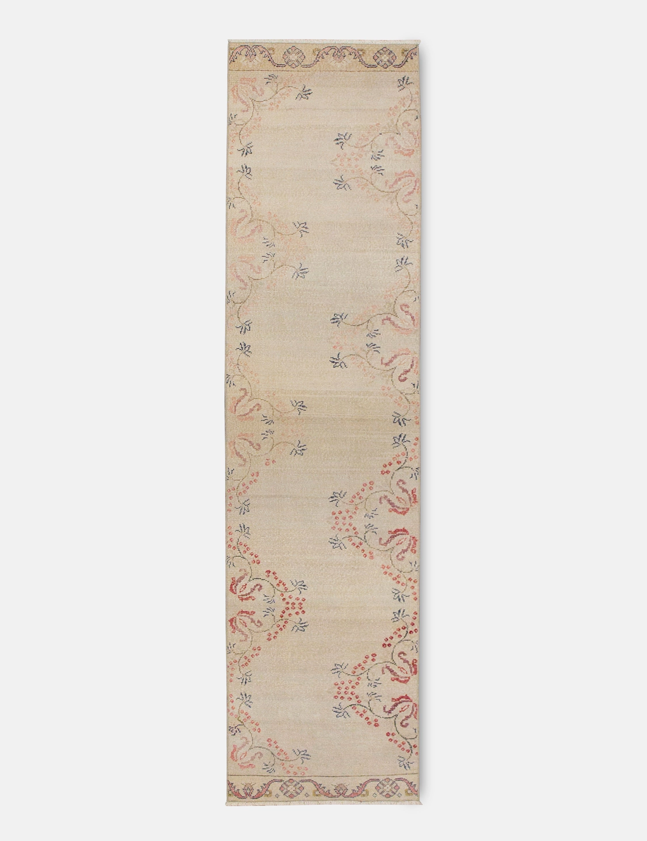 Vintage Turkish Hand-Knotted Wool Runner Rug No. 207, 2'5" x 10'12" trendy fashion rug