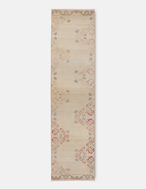 Vintage Turkish Hand-Knotted Wool Runner Rug No. 207, 2'5" x 10'12" trendy fashion rug
