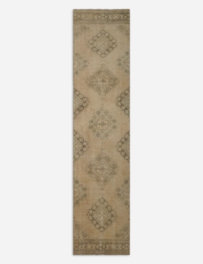 Vintage Turkish Hand-Knotted Wool Runner Rug No. 217, 2'5" x 8'10" trendy fashion rug