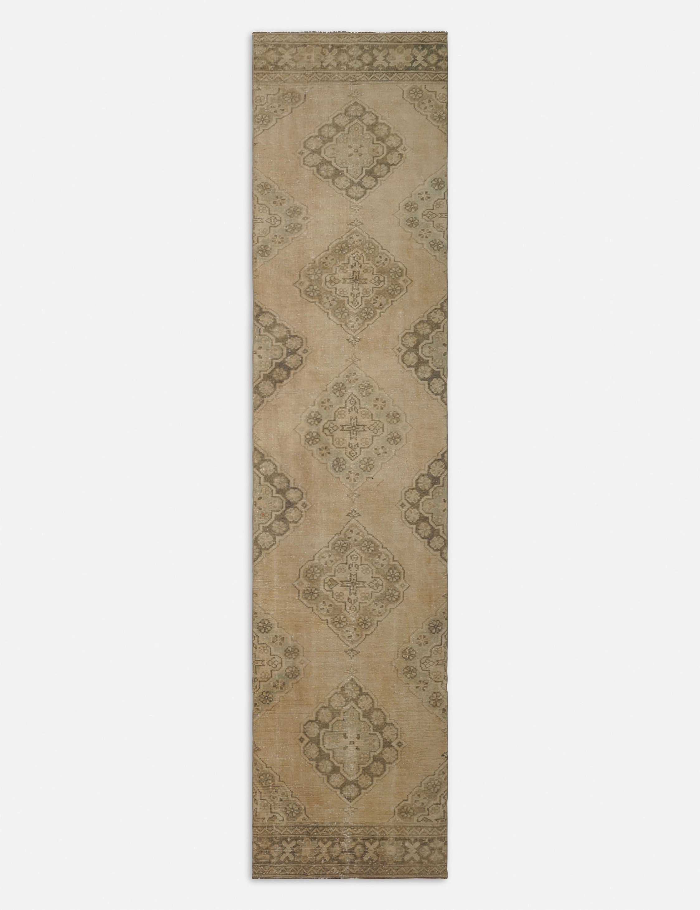 Vintage Turkish Hand-Knotted Wool Runner Rug No. 217, 2'5" x 8'10" trendy fashion rug