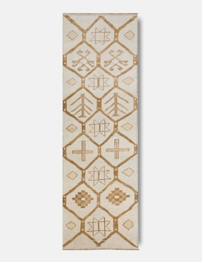Vintage Turkish Hand-Knotted Wool Runner Rug No. 232, 3'5" x 10'9" trendy fashion rug