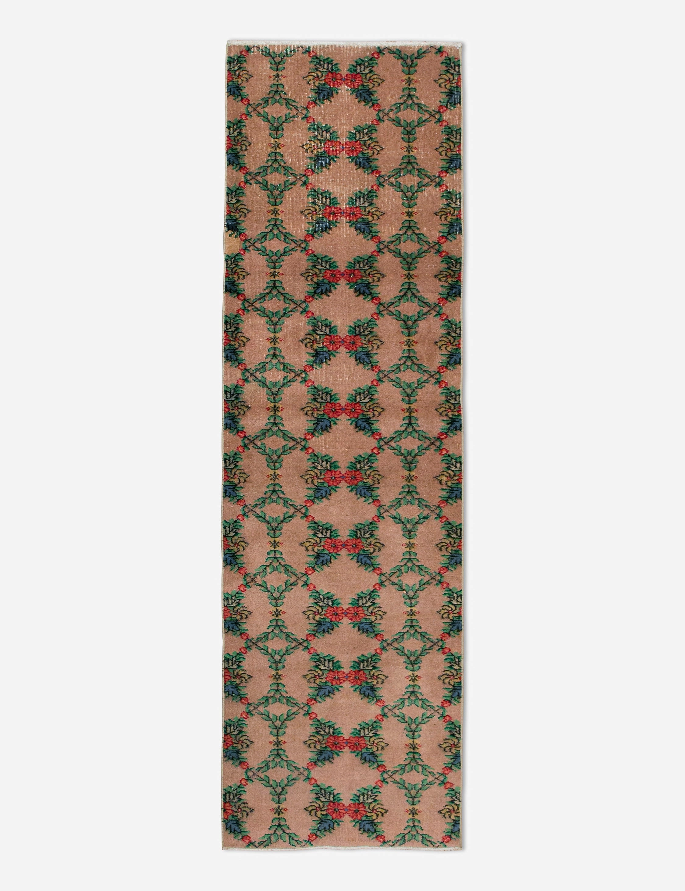 Vintage Turkish Hand-Knotted Wool Runner Rug No. 238, 2'5" x 8'8" trendy fashion rug