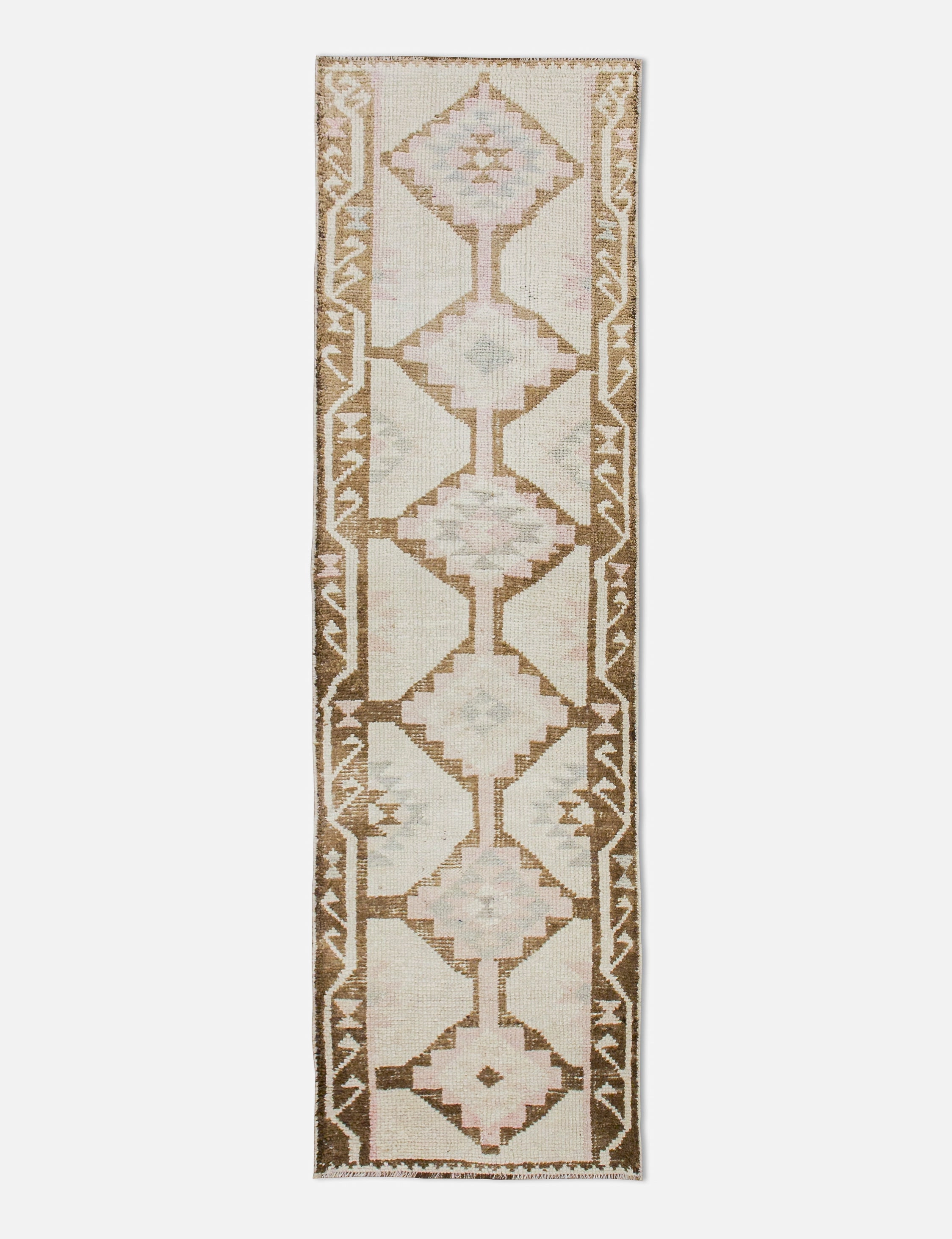 Vintage Turkish Hand-Knotted Wool Runner Rug No. 244, 2'12" x 10'12" trendy fashion rug
