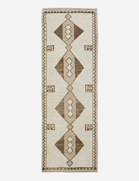 Vintage Turkish Hand-Knotted Wool Runner Rug No. 245, 3'3" x 10'4" trendy fashion rug