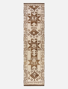 Vintage Turkish Hand-Knotted Wool Runner Rug No. 250, 2'8" x 10'7" trendy fashion rug