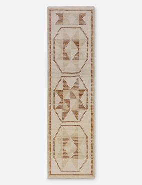 Vintage Turkish Hand-Knotted Wool Runner Rug No. 251, 2'7" x 9'3" trendy fashion rug
