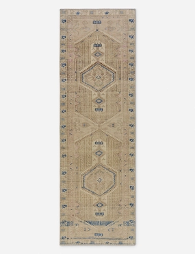 Vintage Turkish Hand-Knotted Wool Runner Rug No. 254, 3'3" x 10'3" trendy fashion rug