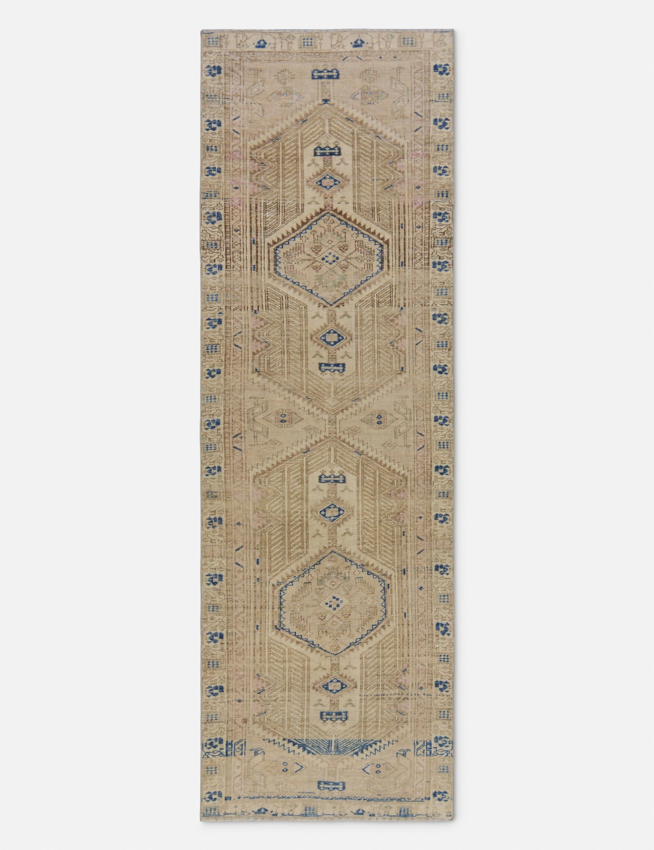 Vintage Turkish Hand-Knotted Wool Runner Rug No. 254, 3'3" x 10'3" trendy fashion rug