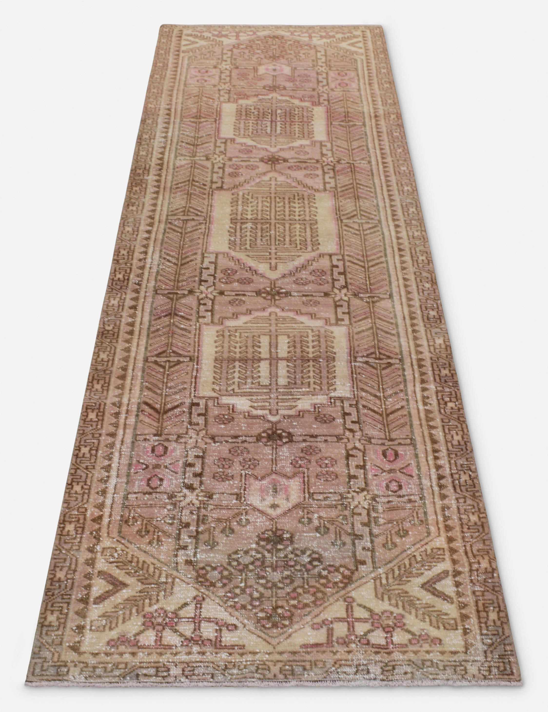 Vintage Turkish Hand-Knotted Wool Runner Rug No. 255, 3'2" x 9'10"