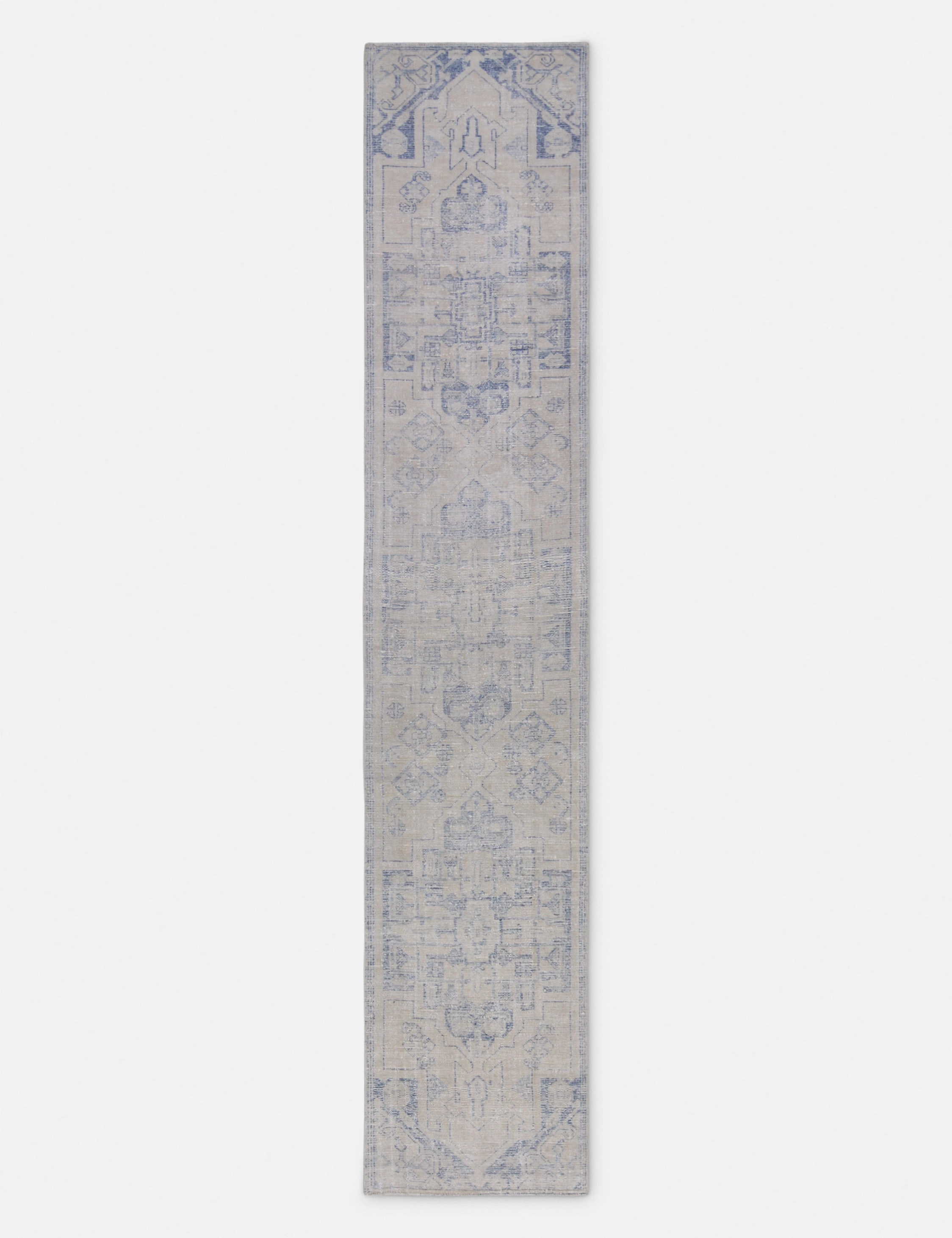 Vintage Turkish Hand-Knotted Wool Runner Rug No. 256, 2'4" x 12' trendy fashion rug