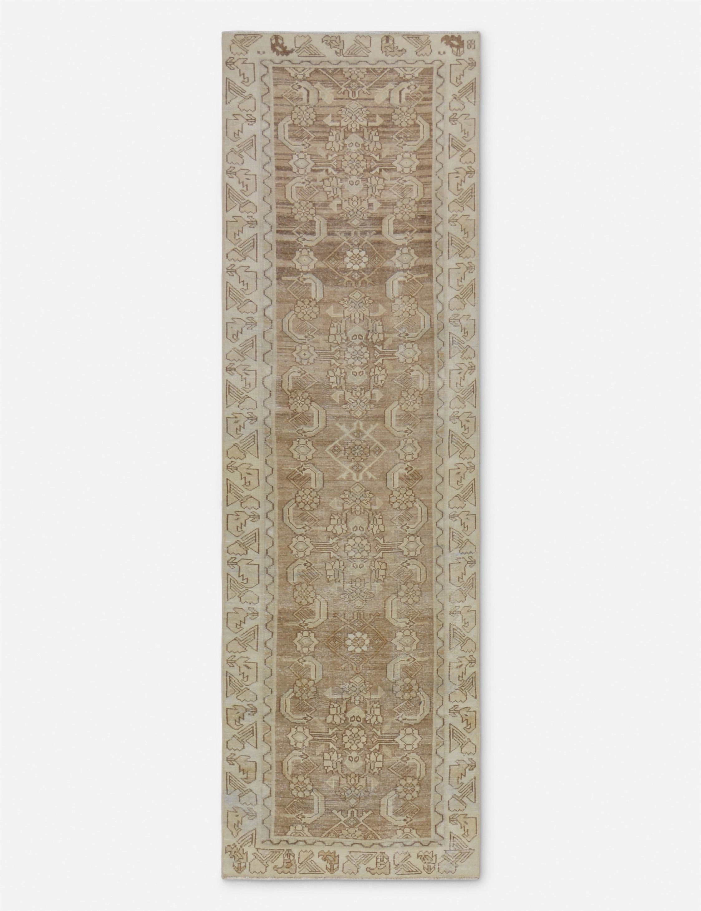 Vintage Turkish Hand-Knotted Wool Runner Rug No. 257, 2'9" x 9' trendy fashion rug