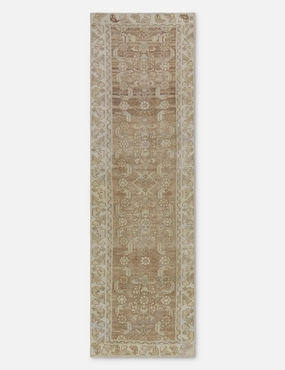 Vintage Turkish Hand-Knotted Wool Runner Rug No. 257, 2'9" x 9' trendy fashion rug