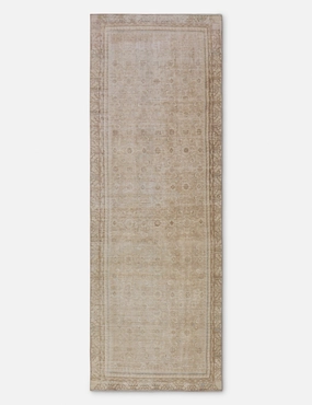 Vintage Turkish Hand-Knotted Wool Runner Rug No. 258, 3'4" x 9'5" trendy fashion rug
