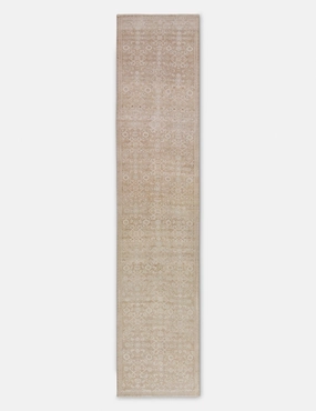 Vintage Turkish Hand-Knotted Wool Runner Rug No. 259, 2'8" x 12'5" trendy fashion rug