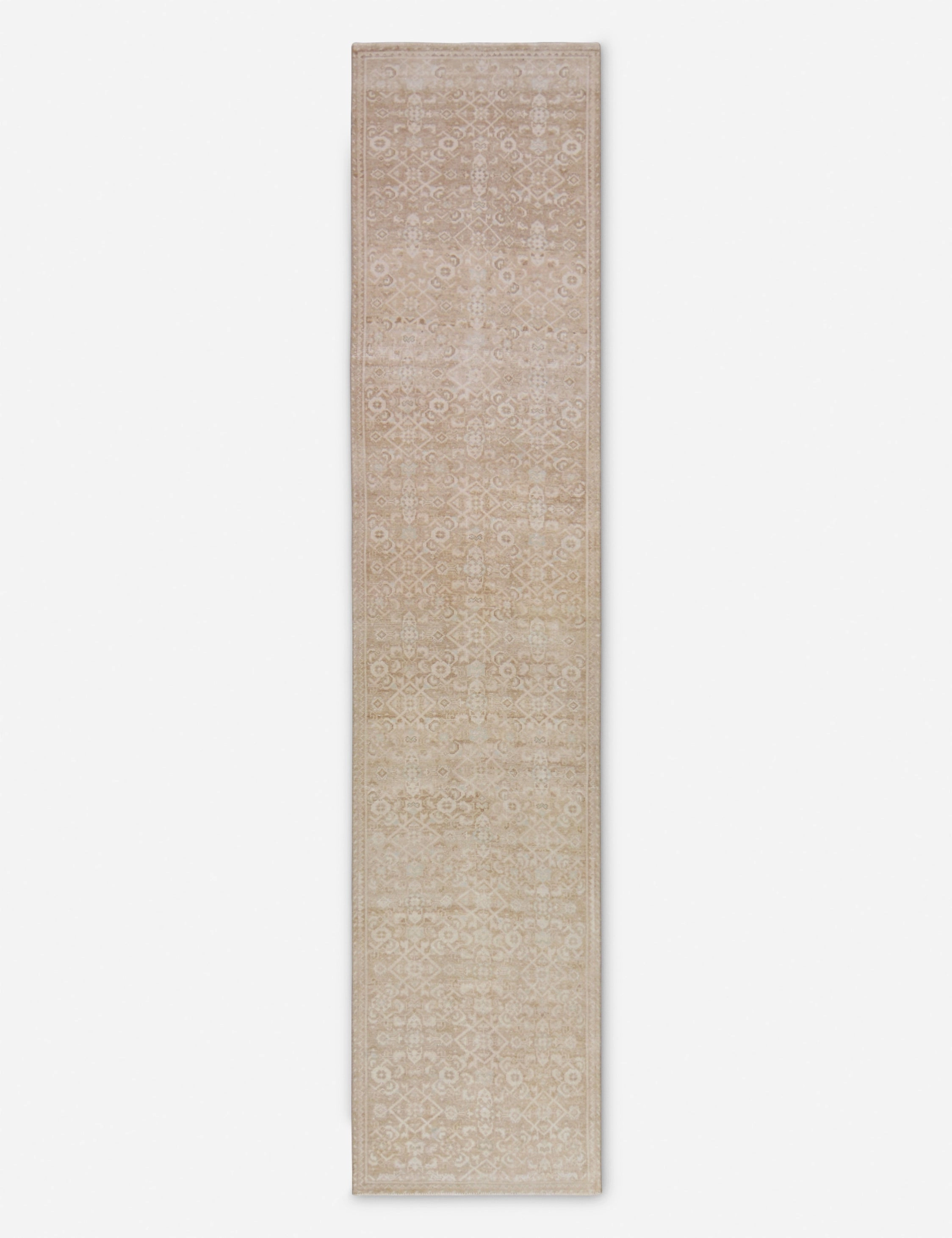 Vintage Turkish Hand-Knotted Wool Runner Rug No. 259, 2'8" x 12'5" trendy fashion rug