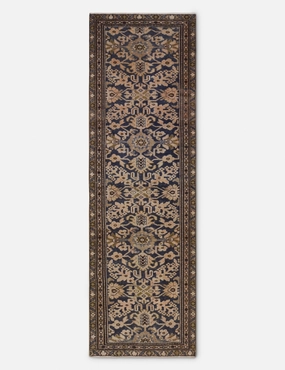 Vintage Turkish Hand-Knotted Wool Runner Rug No. 260, 2'10" x 9'3" trendy fashion rug