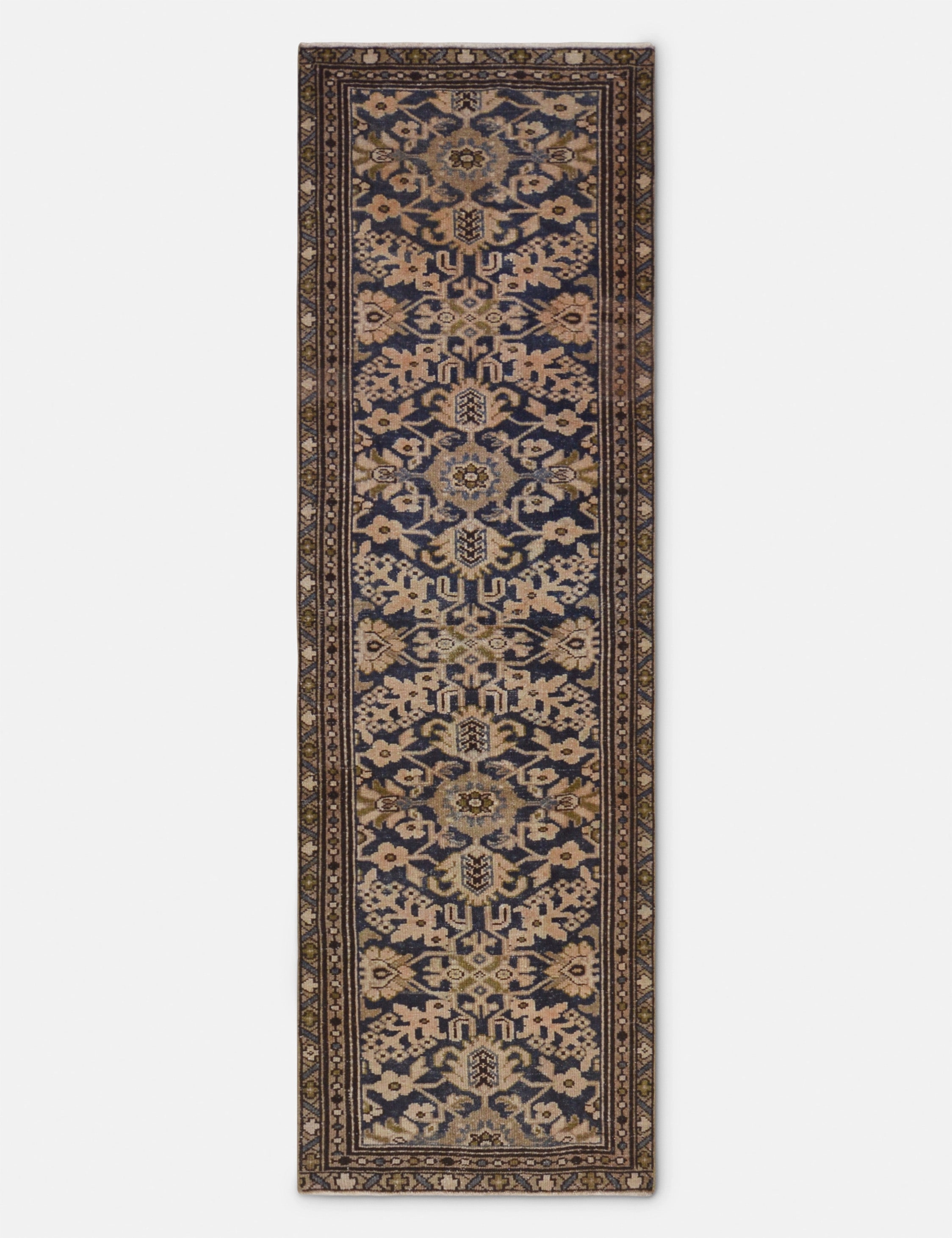 Vintage Turkish Hand-Knotted Wool Runner Rug No. 260, 2'10" x 9'3" trendy fashion rug