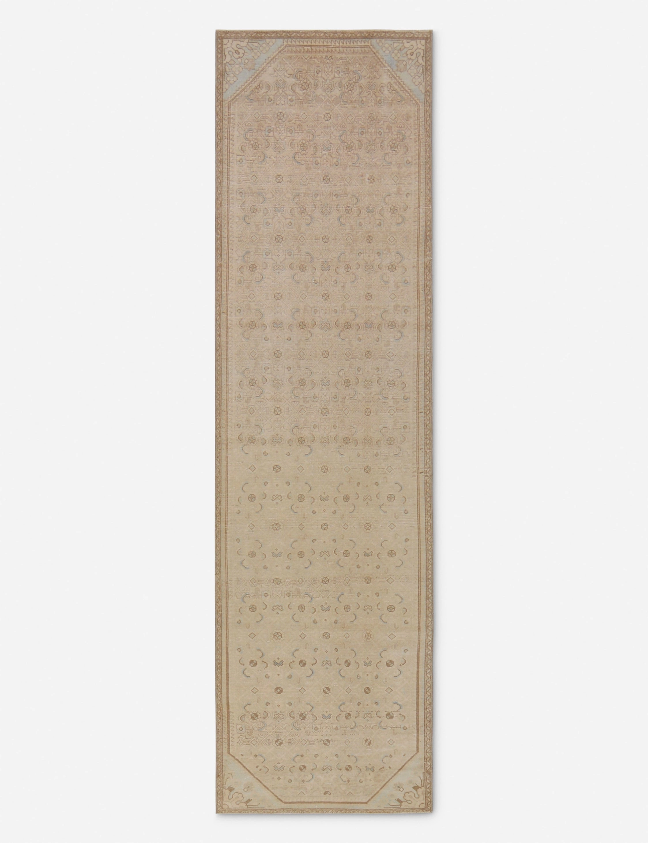 Vintage Turkish Hand-Knotted Wool Runner Rug No. 261, 2'7" x 9'4" trendy fashion rug