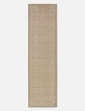 Vintage Turkish Hand-Knotted Wool Runner Rug No. 261, 2'7" x 9'4" trendy fashion rug