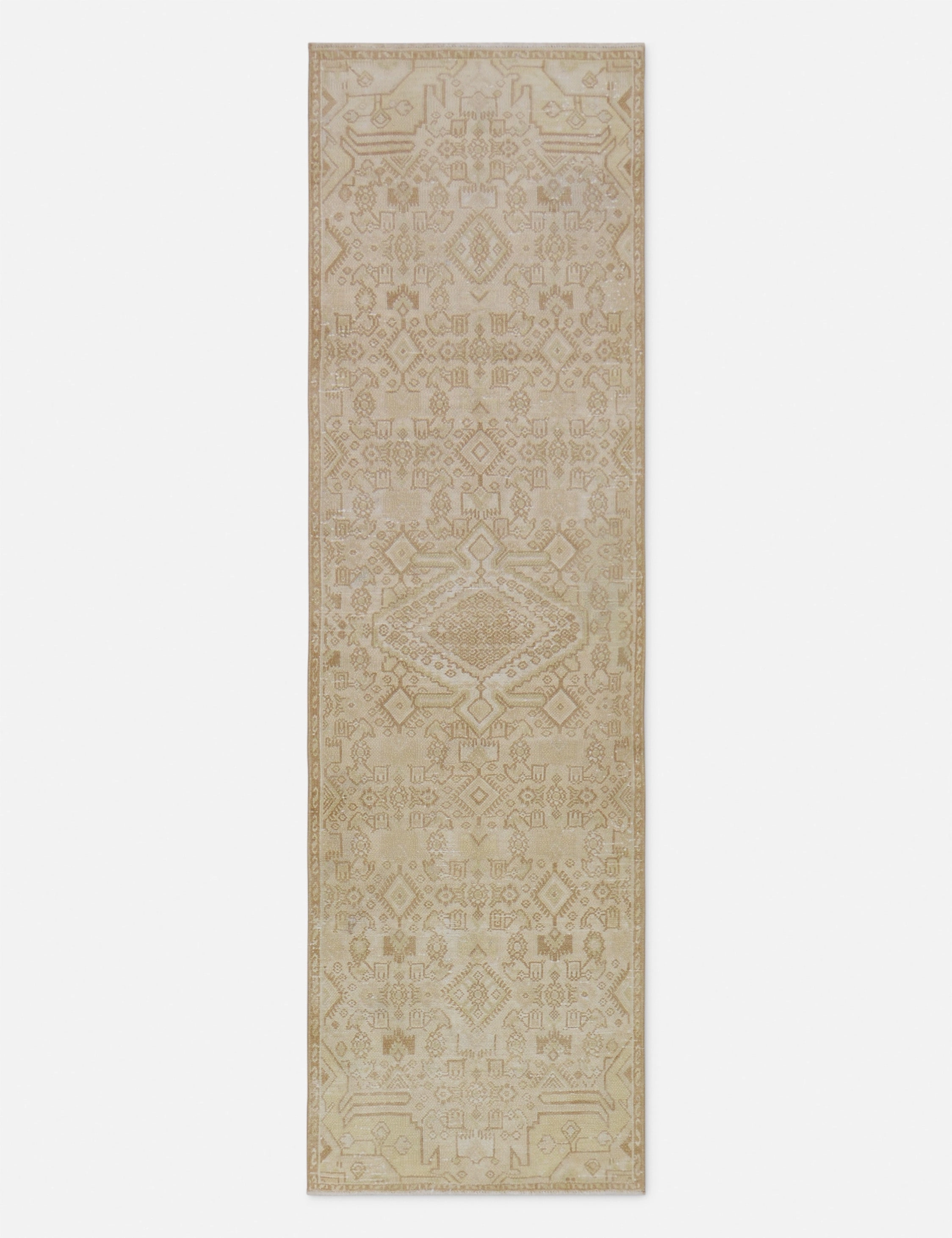 Vintage Turkish Hand-Knotted Wool Runner Rug No. 262, 2'8" x 8'10" trendy fashion rug