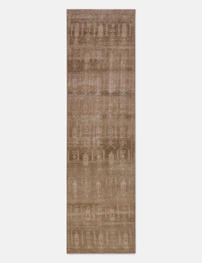 Vintage Turkish Hand-Knotted Wool Runner Rug No. 263, 2'8" x 9'3" trendy fashion rug