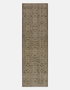 Vintage Turkish Hand-Knotted Wool Runner Rug No. 266, 2'8" x 8'8" trendy fashion rug
