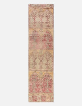 Vintage Turkish Hand-Knotted Wool Runner Rug No. 267, 3' x 11'8" trendy fashion rug