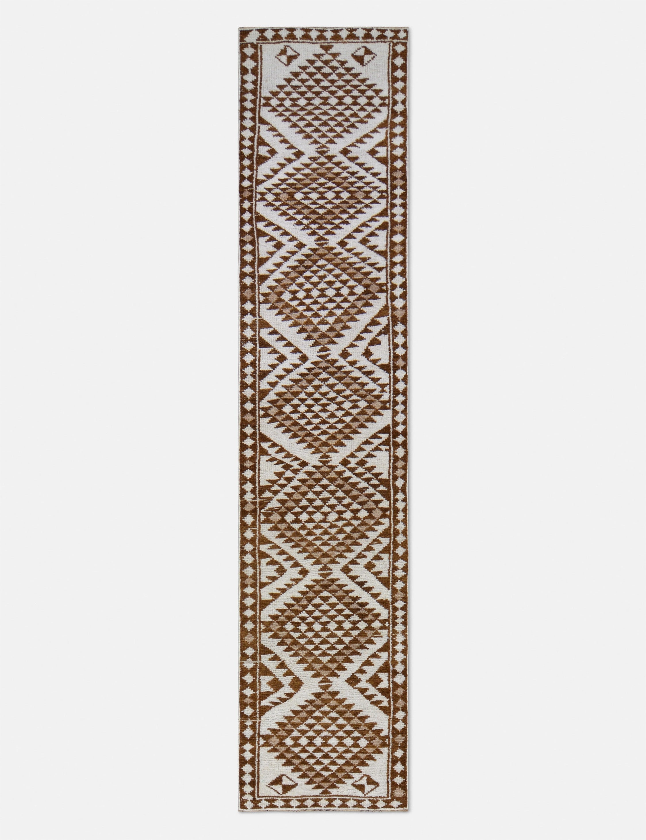 Vintage Turkish Hand-Knotted Wool Runner Rug No. 269, 2'7" x 11'8" trendy fashion rug