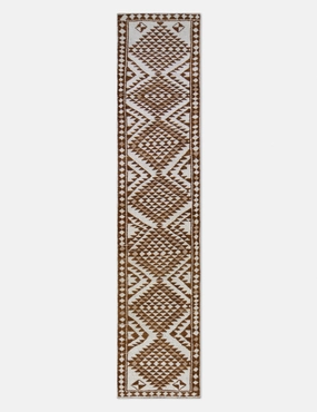 Vintage Turkish Hand-Knotted Wool Runner Rug No. 269, 2'7" x 11'8" trendy fashion rug