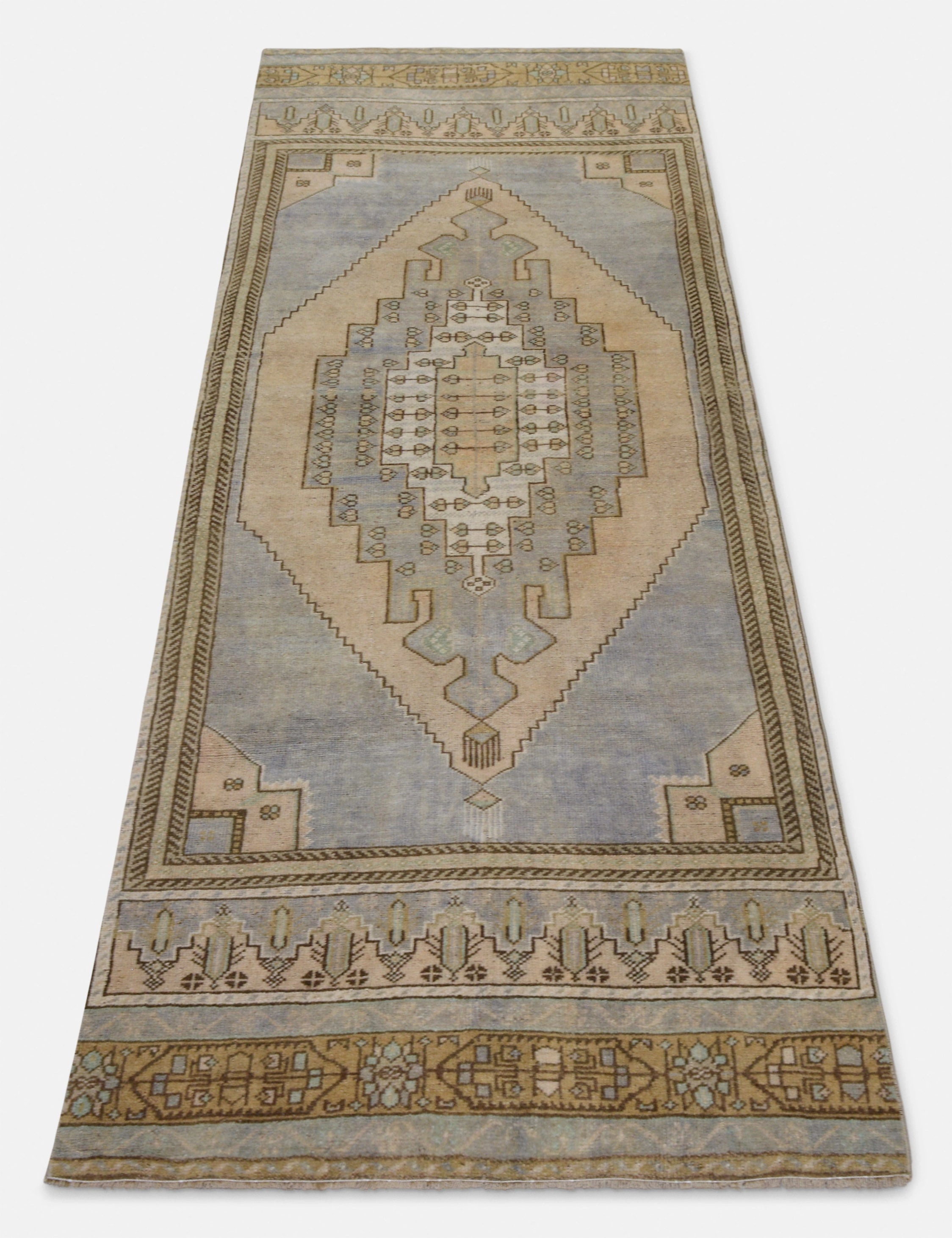 Vintage Turkish Hand-Knotted Wool Runner Rug No. 270, 3'2" x 8'6"