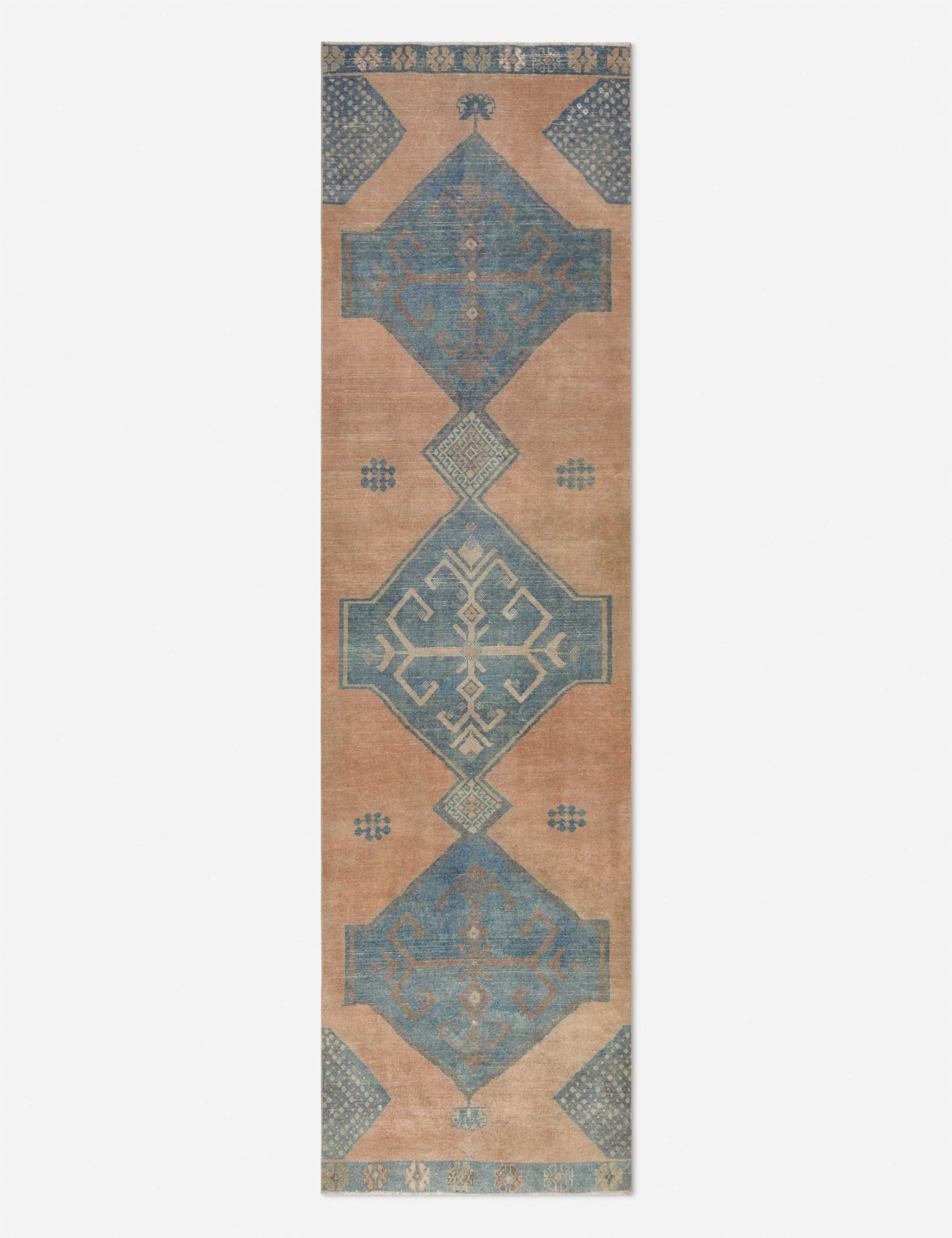 Vintage Turkish Hand-Knotted Wool Runner Rug No. 271, 3'2" x 11'8" trendy fashion rug
