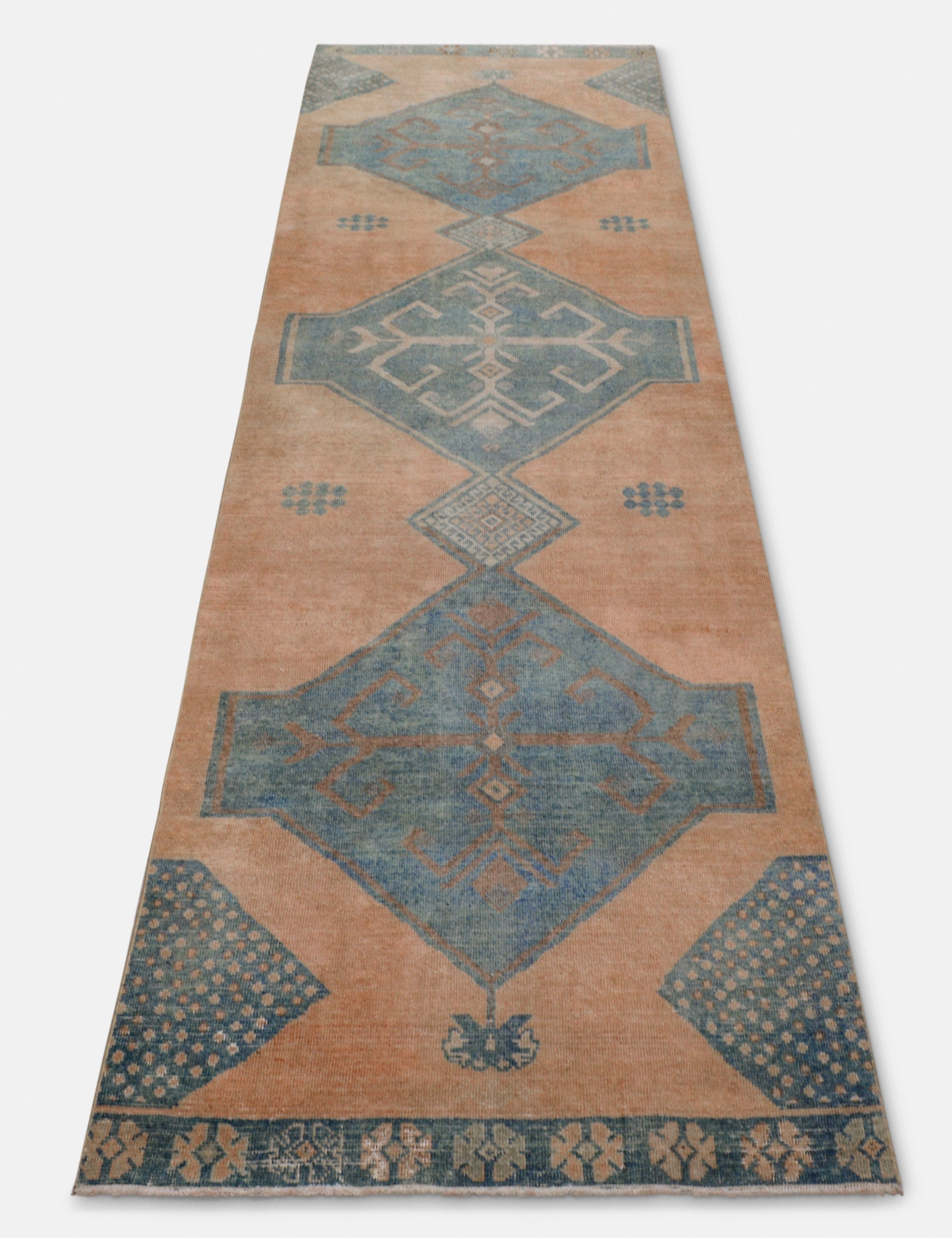 Vintage Turkish Hand-Knotted Wool Runner Rug No. 271, 3'2" x 11'8"